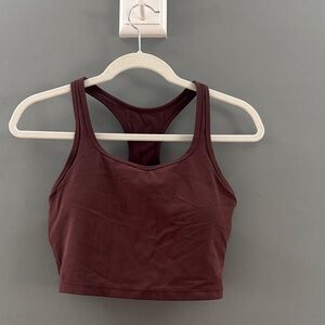 CRZ YOGA Women's Racerback Crop Bralette - Deep Burgundy
